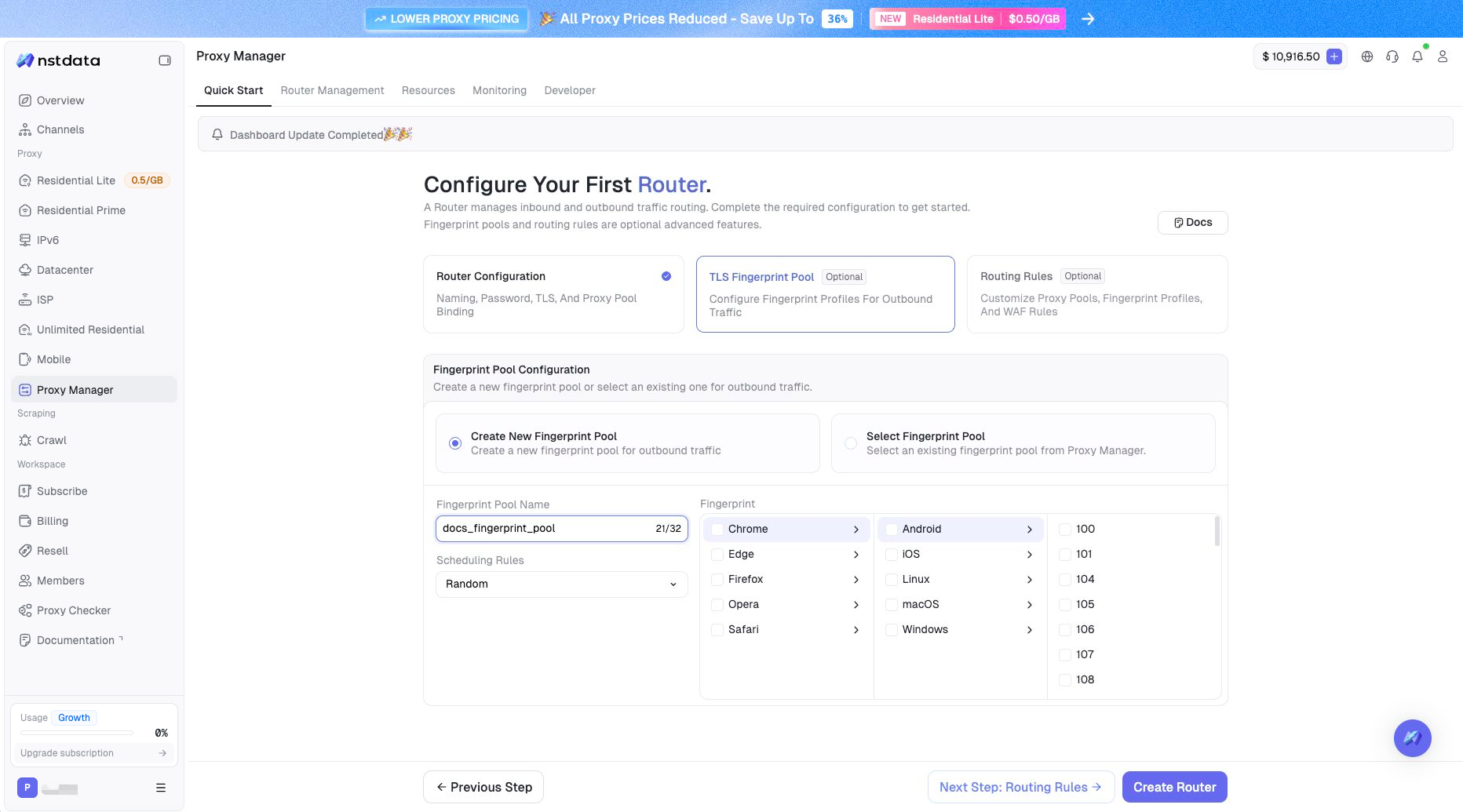 Quick Start - Fingerprint Pool configuration