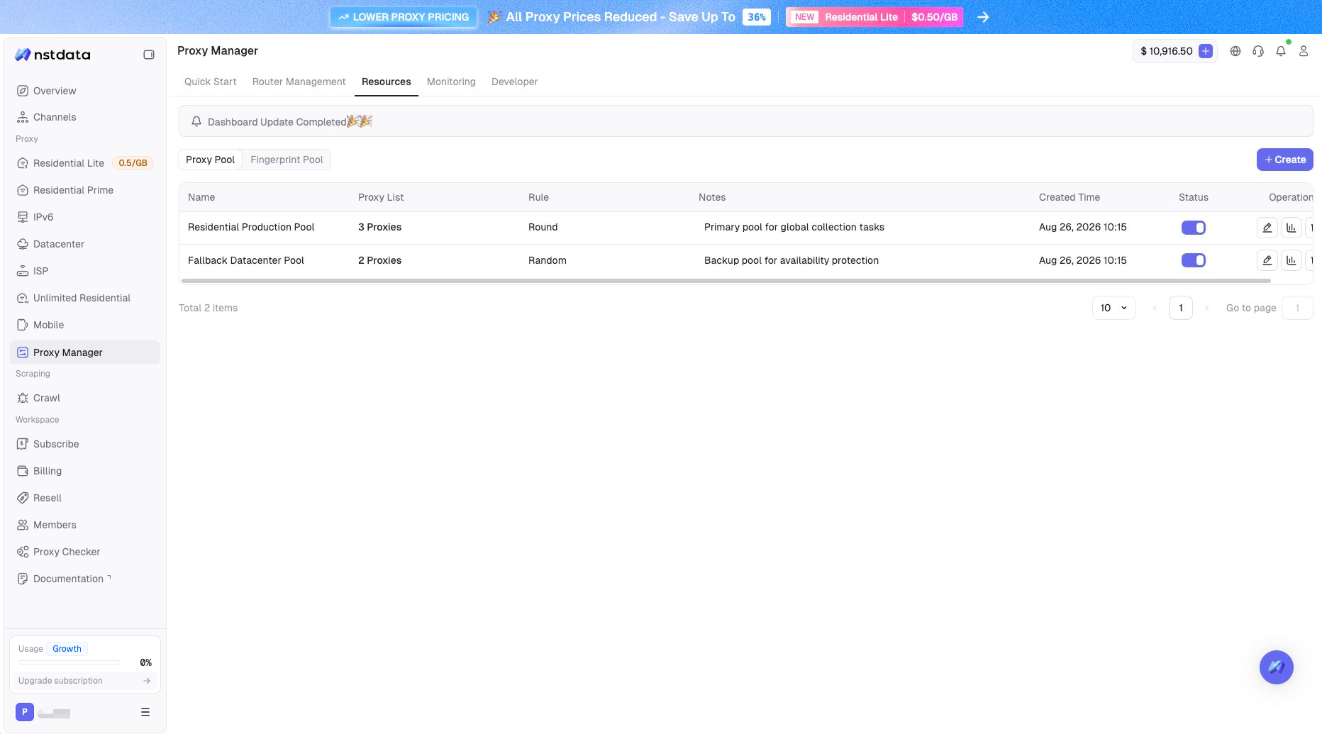 Resources - Proxy Pool