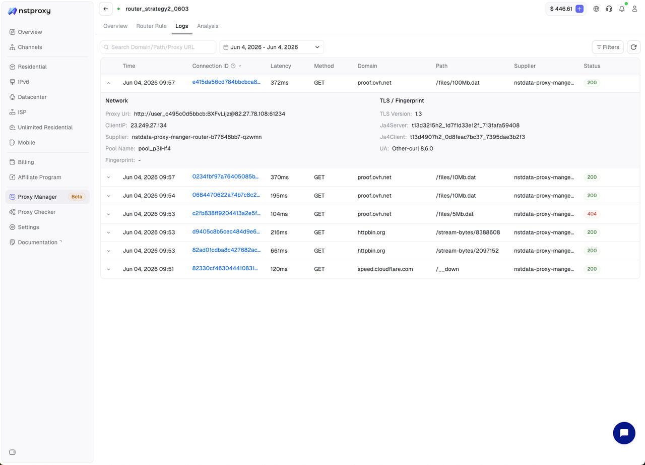Router Detail - Logs